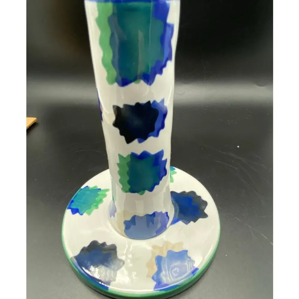 Blue White Motif‎ Emilia Taper Candle Holder Anthropologie Contemporary